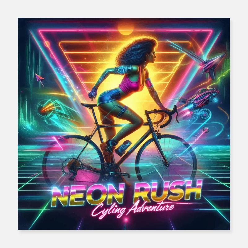 Neon Rush - Poster im Stil der 80er Jahre Poster 40x40 cm