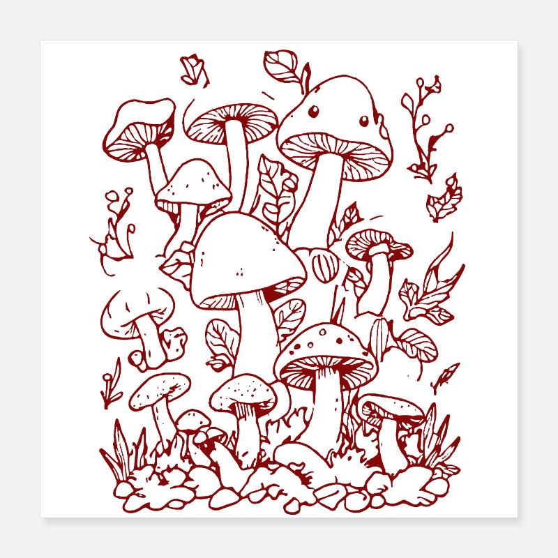 Mycètes Poster 40 x 40 cm