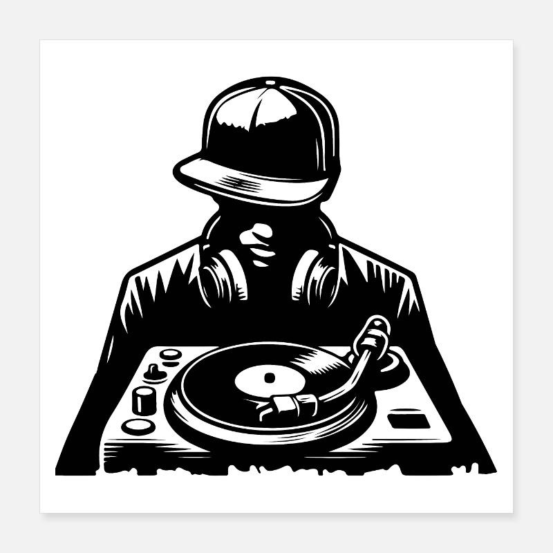 Hip Hop Deejay Poster 40x40 cm