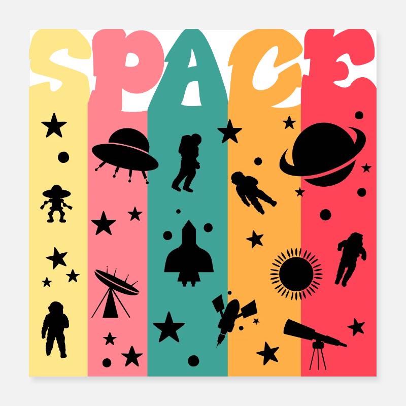 Espace, Weltall, Astronaute Poster 40 x 40 cm