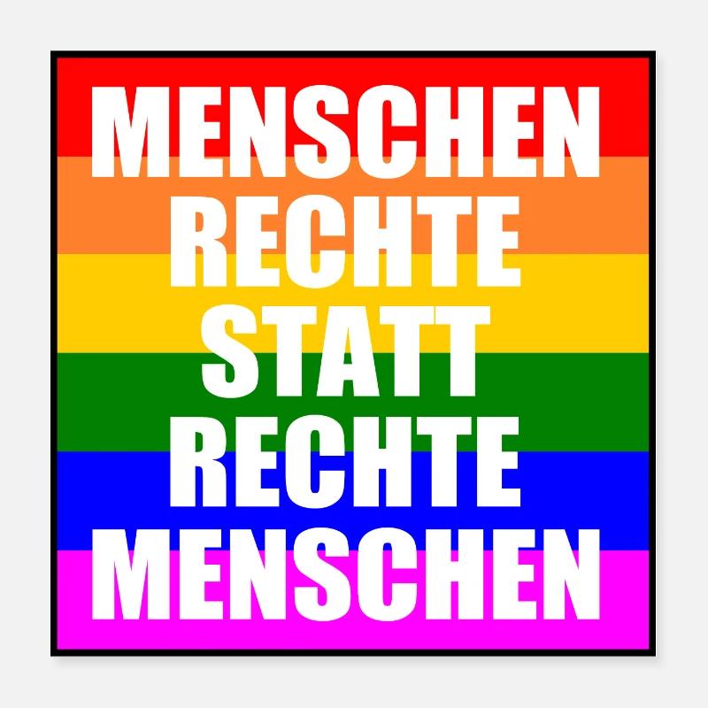 menschenrechte statt rechte menschen Poster 40x40 cm