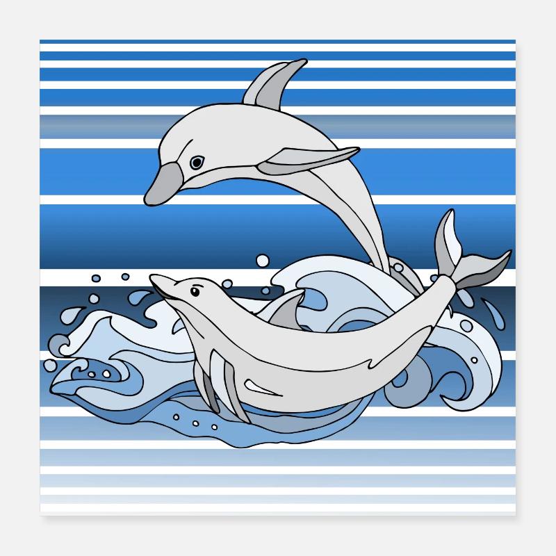 Dolphins Poster 16" x 16" (40x40 cm)
