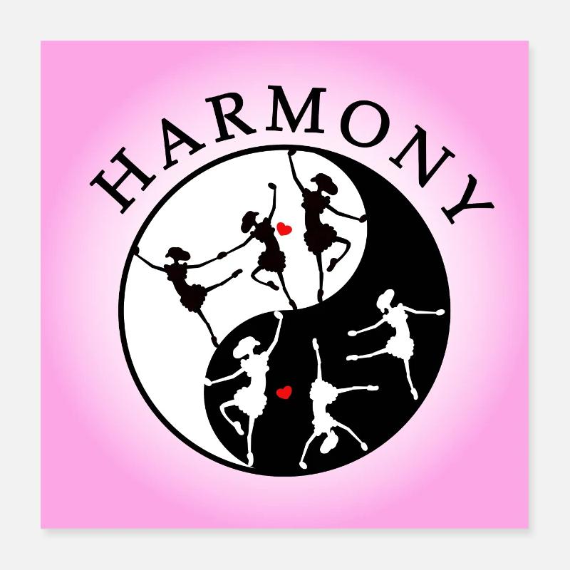 Harmonie de ballet en Ying Yang Poster 40 x 40 cm