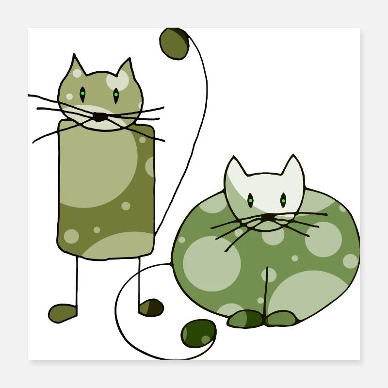 Cats Poster 16" x 16" (40x40 cm)