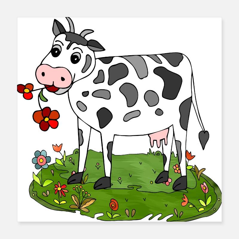Vache Poster 40 x 40 cm