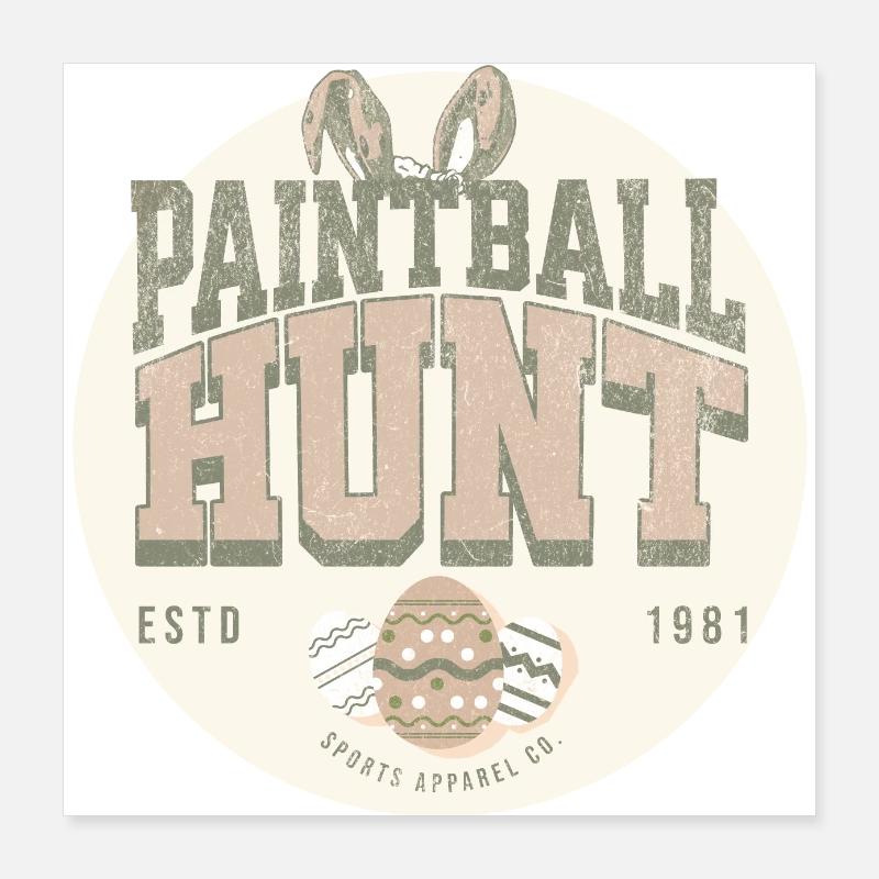 Paintball hunt, easter egg finder games Poster 16" x 16" (40x40 cm)