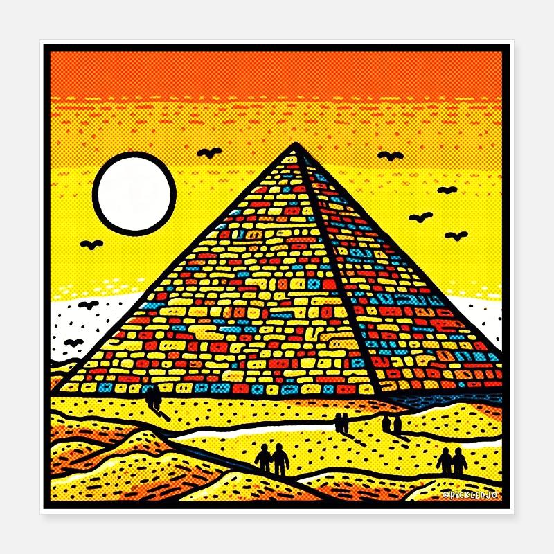 Art des pyramides vif - Hommage coloré à l’ancien Eg Poster 40 x 40 cm