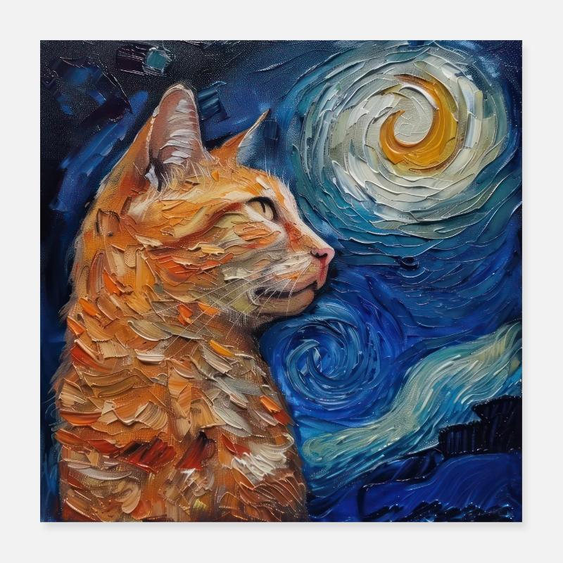 Chat, Motif De Chat Poster 40 x 40 cm
