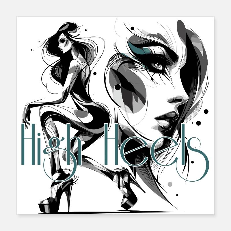 Talons Hauts Talons Hauts Chaussures Modèle Cadeau Poster 40 x 40 cm