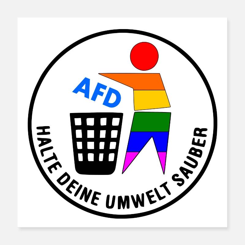 Keep your environment clean - FCK AfD Poster 16" x 16" (40x40 cm)