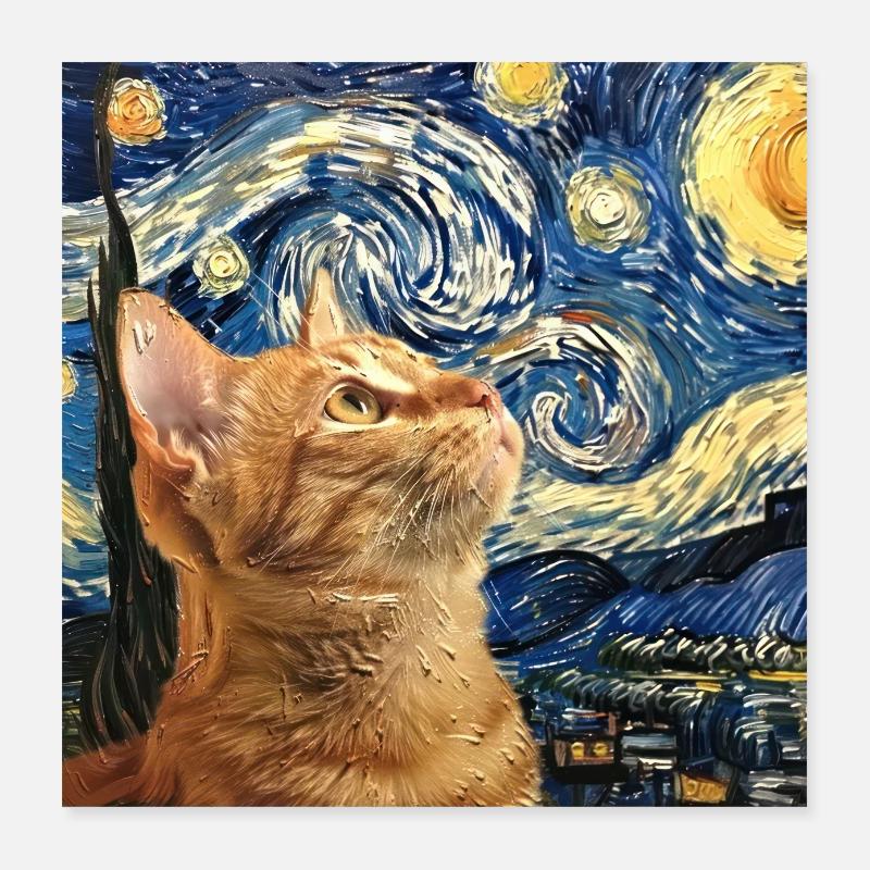 Chat, Motif De Chat Poster 40 x 40 cm