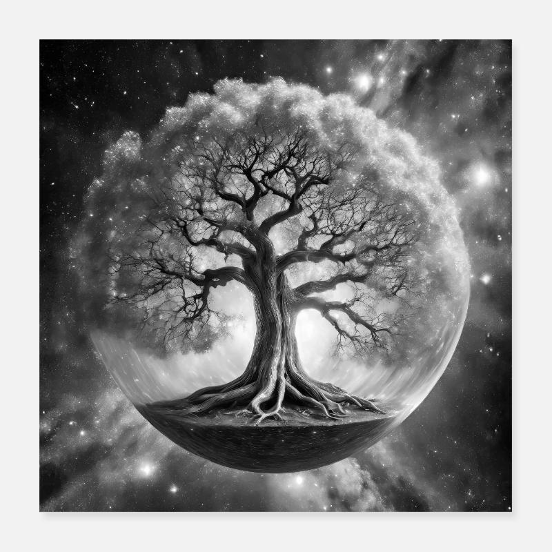 L’Yggdrasil Cosmique Poster 40 x 40 cm