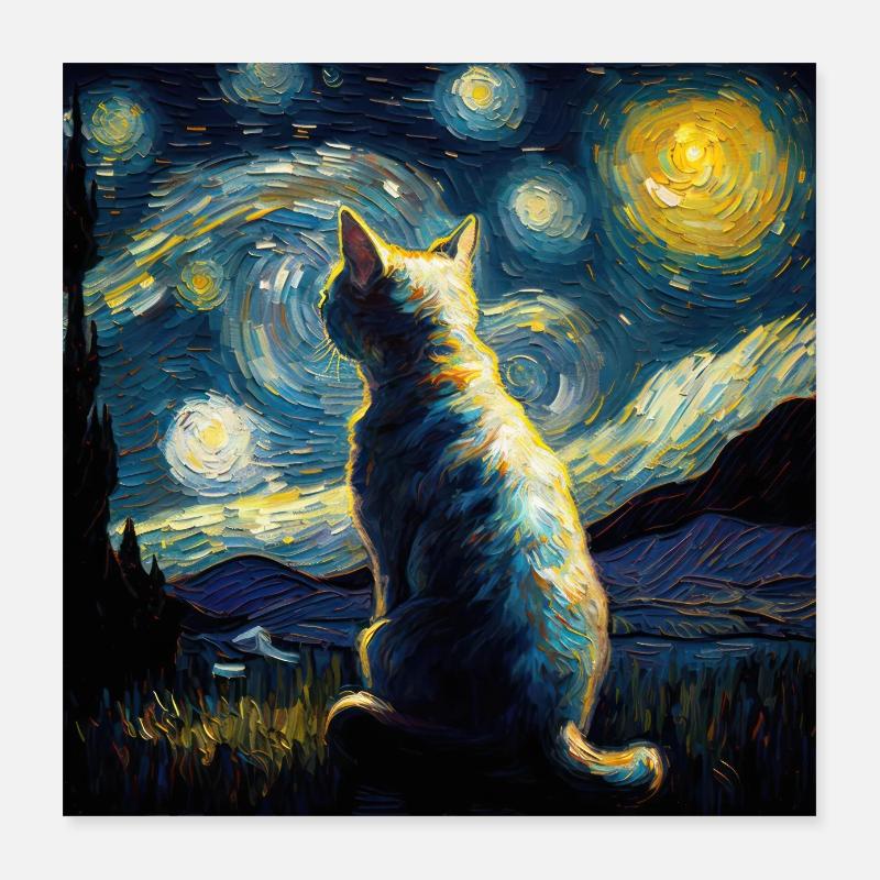 Chat, Motif De Chat Poster 40 x 40 cm