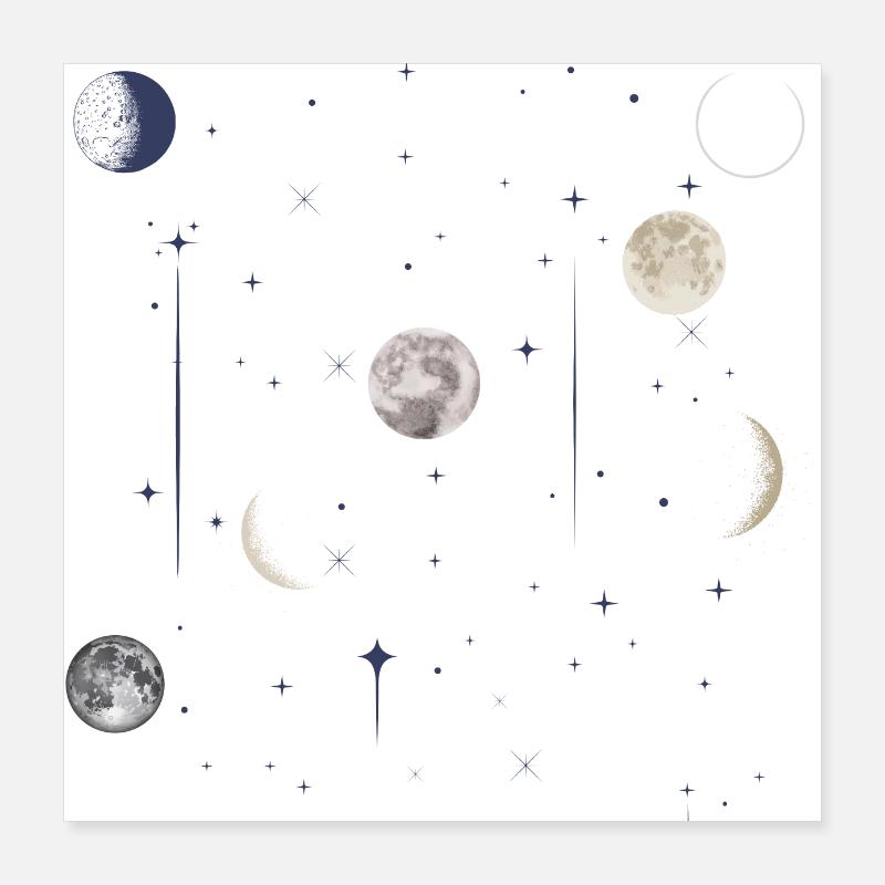 Luna Astrologia Celeste Poster 40x40 cm