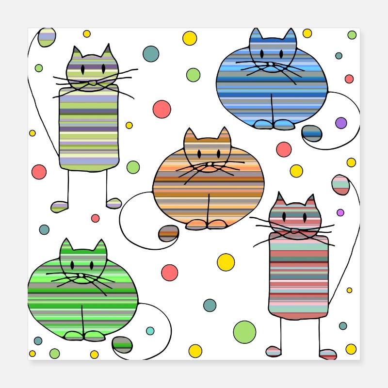 Cats Poster 16" x 16" (40x40 cm)