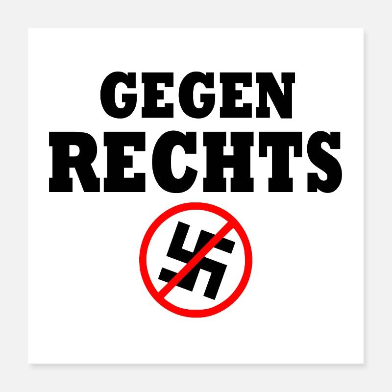 Gegen rechts Poster 40x40 cm
