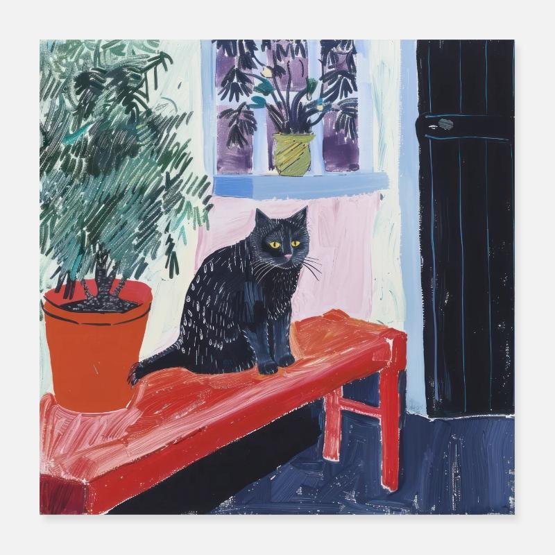 Katze, katzenmotiv, popart, geschenk, geschenkidee Poster 40x40 cm