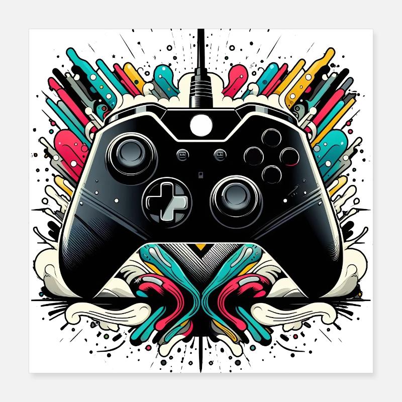 Controller art attack - tribal background Poster 16" x 16" (40x40 cm)