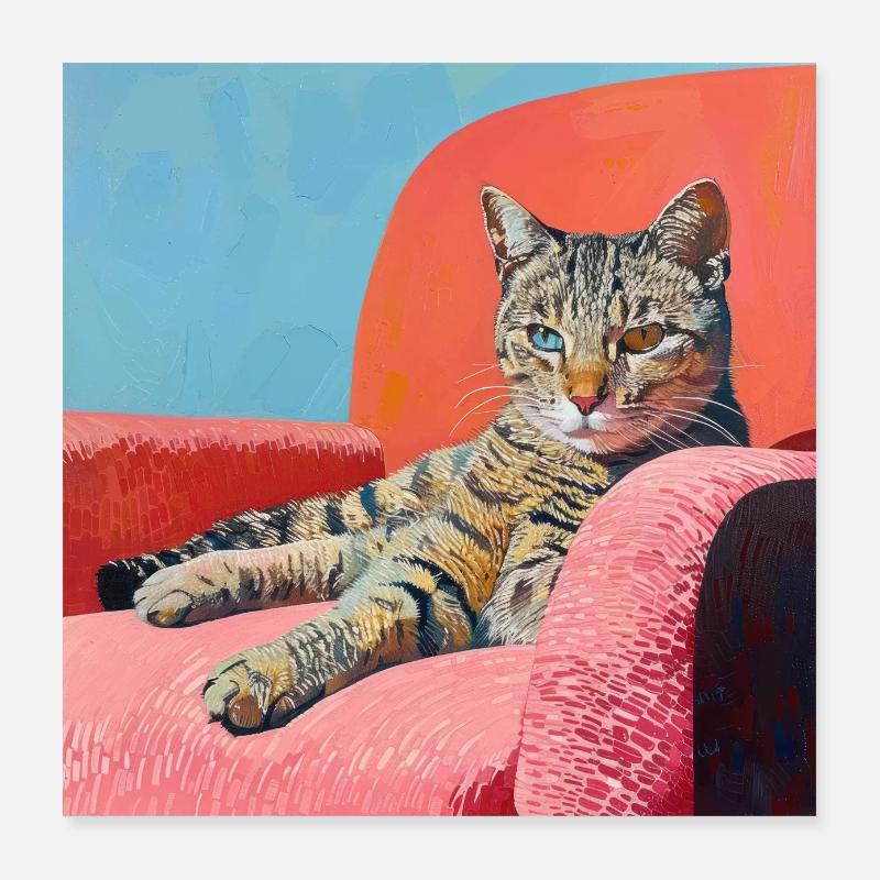Cat, cat motif, pop art, gift, gift idea Poster 16" x 16" (40x40 cm)