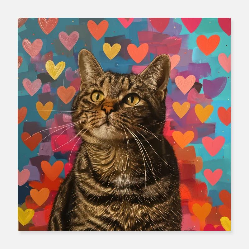 Cat, cat motif, pop art, gift, gift idea Poster 16" x 16" (40x40 cm)