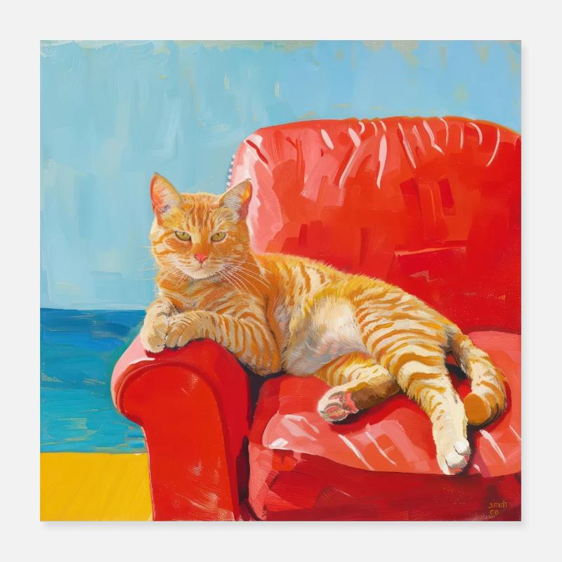 Cat, cat motif, pop art, gift, gift idea Poster 16" x 16" (40x40 cm)