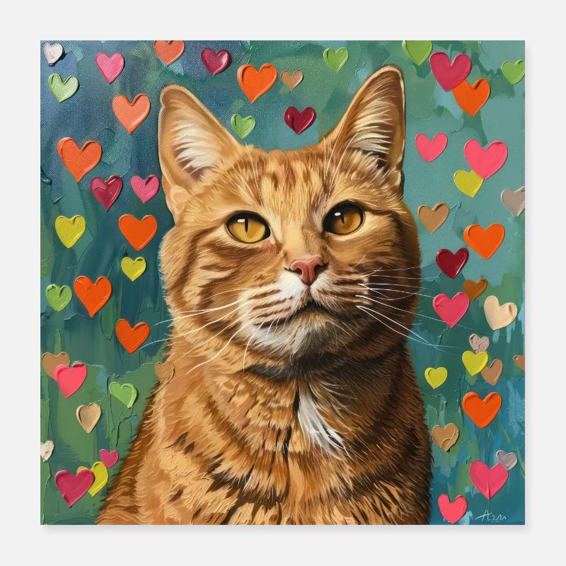 Cat, cat motif, pop art, gift, gift idea Poster 16" x 16" (40x40 cm)