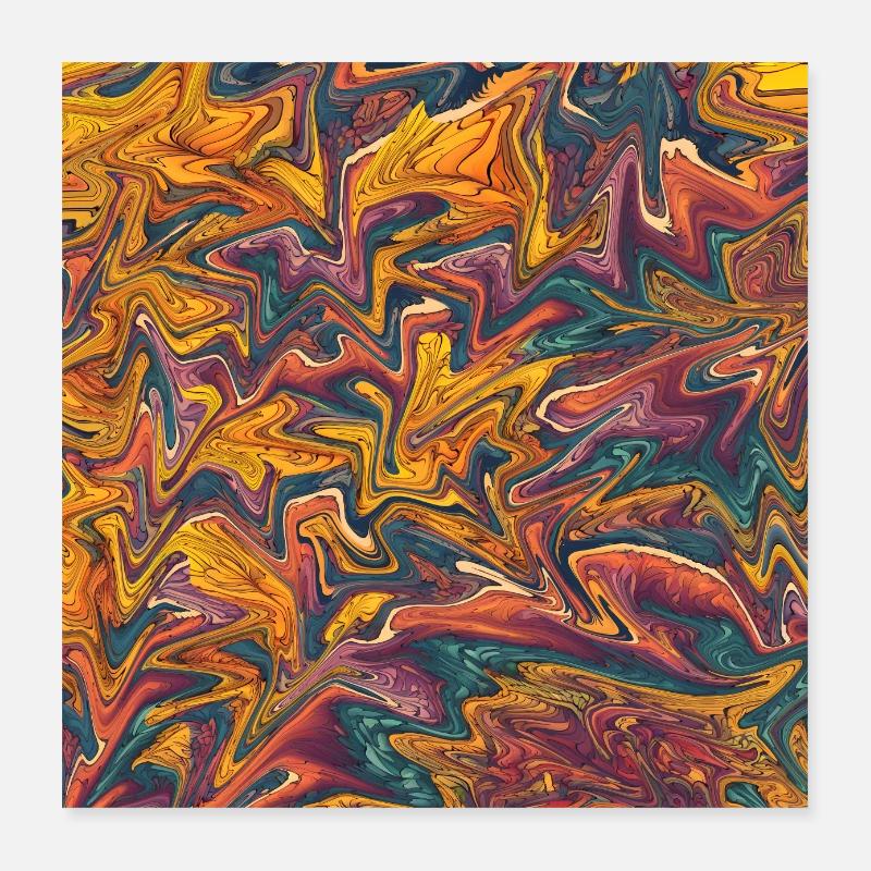 Buntes magmatisches Textur-Design-Poster Poster 40x40 cm