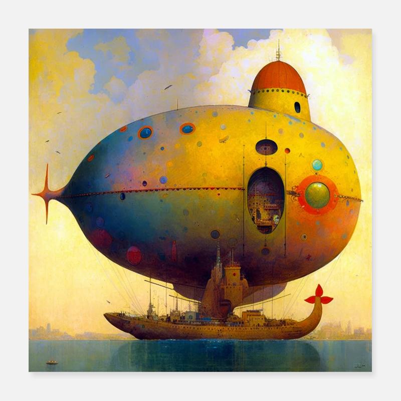 Schiff 02 Poster 40x40 cm