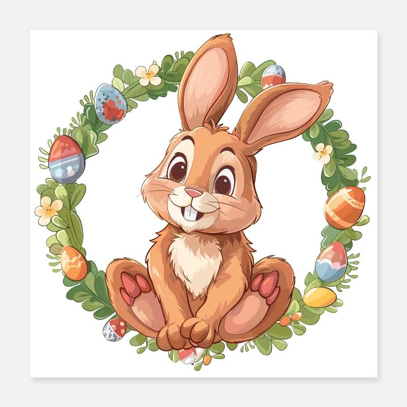 Frohe Ostern illustration Poster 40x40 cm