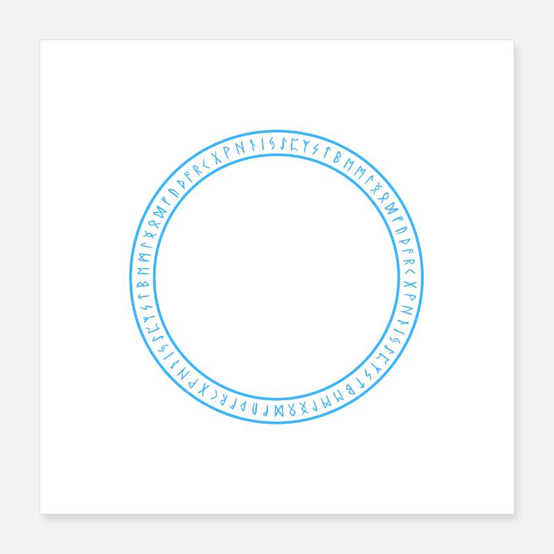 Wikinger Runen Kreis Poster 40x40 cm