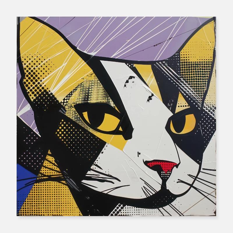 Katze, katzenmotiv, comic, geschenk, geschenkideen Poster 40x40 cm