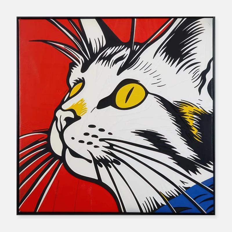 Chat, motif de chat, bande dessinée Poster 40 x 40 cm