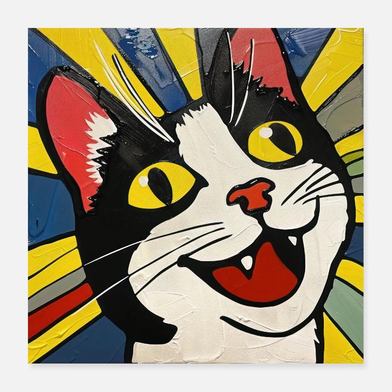 Chat, Motif De Chat Poster 40 x 40 cm