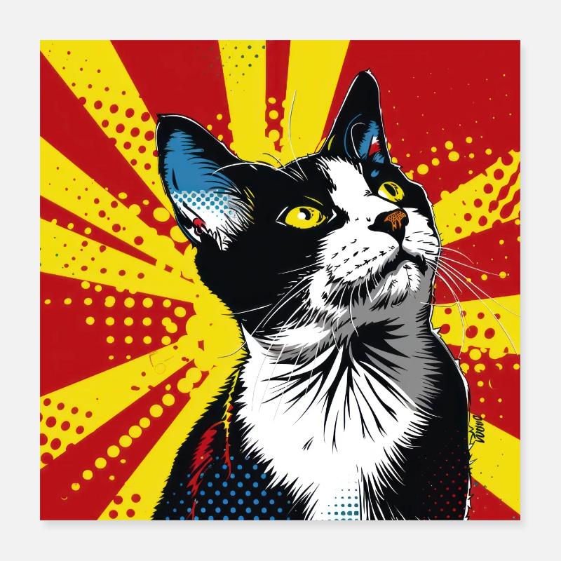 Chat, Motif De Chat Poster 40 x 40 cm