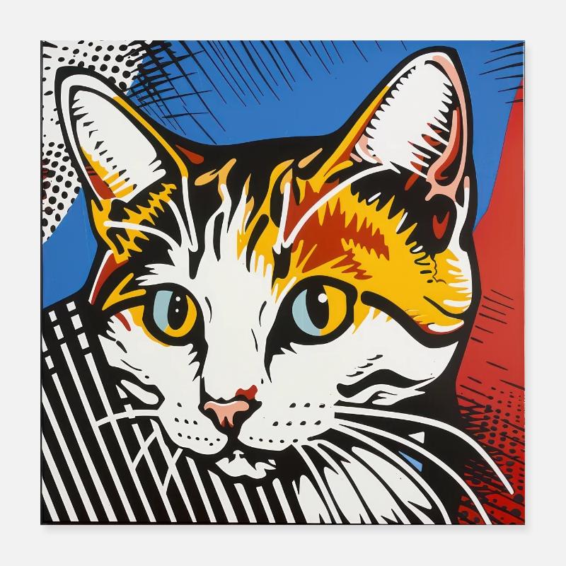 Chat, Motif De Chat Poster 40 x 40 cm