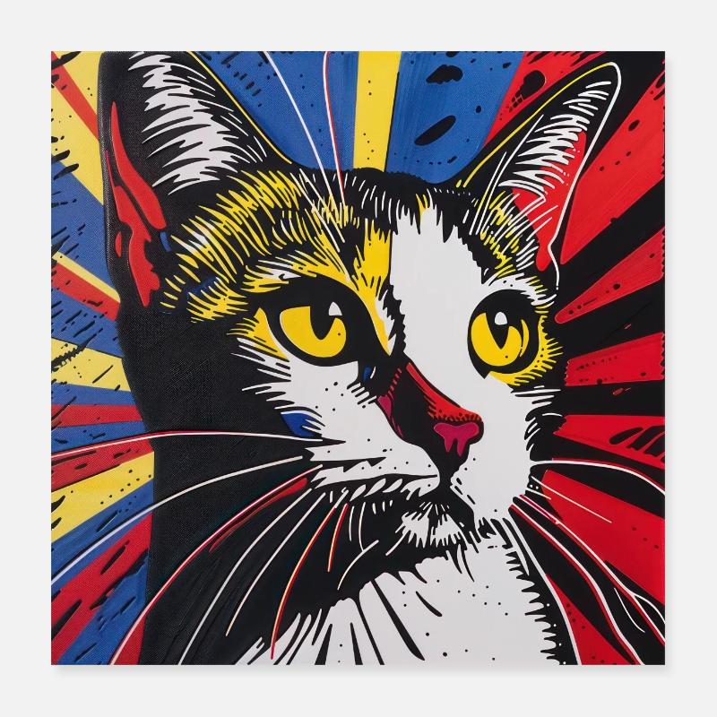 Chat, Motif De Chat Poster 40 x 40 cm