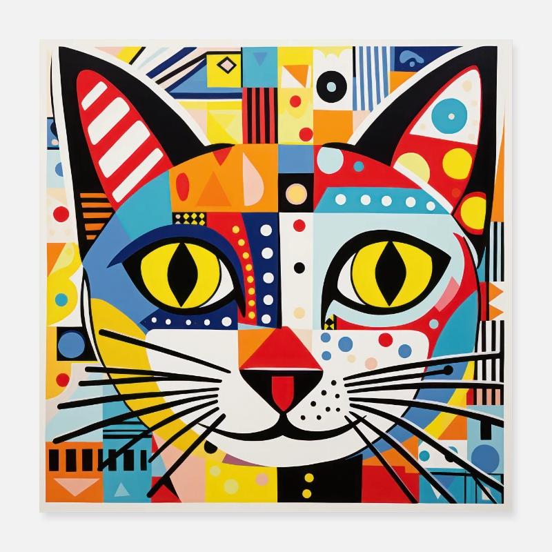 Chat, Motif De Chat Poster 40 x 40 cm