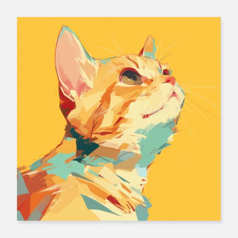 Chat, Motif De Chat Poster 40 x 40 cm