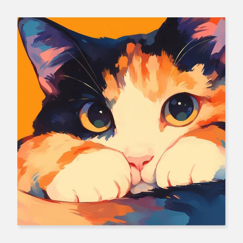 Chat, Motif De Chat Poster 40 x 40 cm