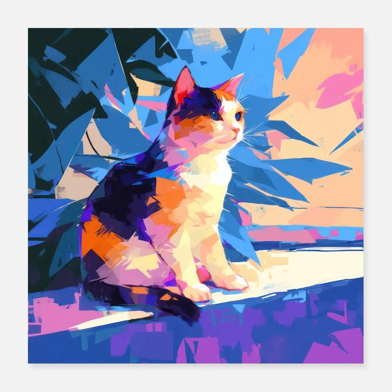 Chat, Motif De Chat Poster 40 x 40 cm