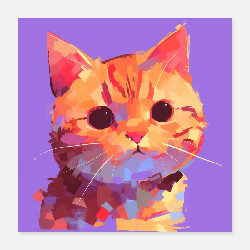 Chat, Motif De Chat Poster 40 x 40 cm