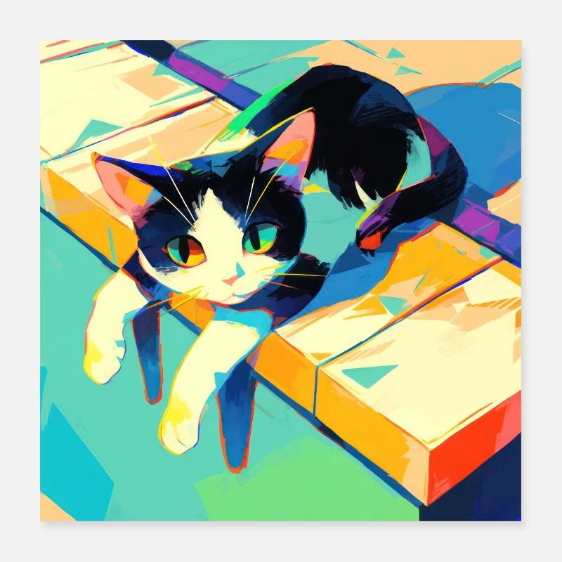 Chat, Motif De Chat Poster 40 x 40 cm