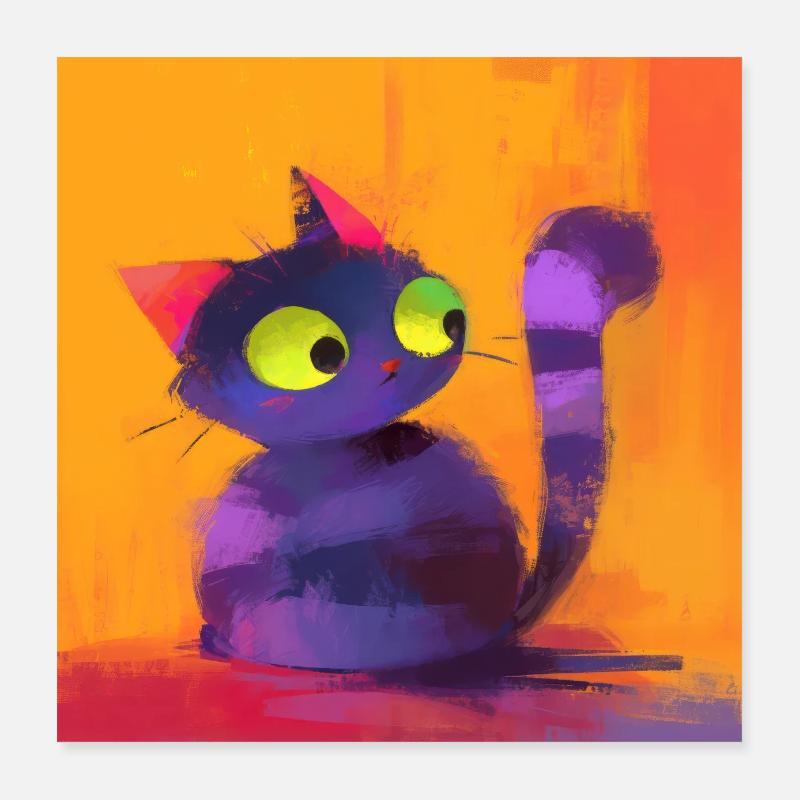 Chat, Motif De Chat Poster 40 x 40 cm