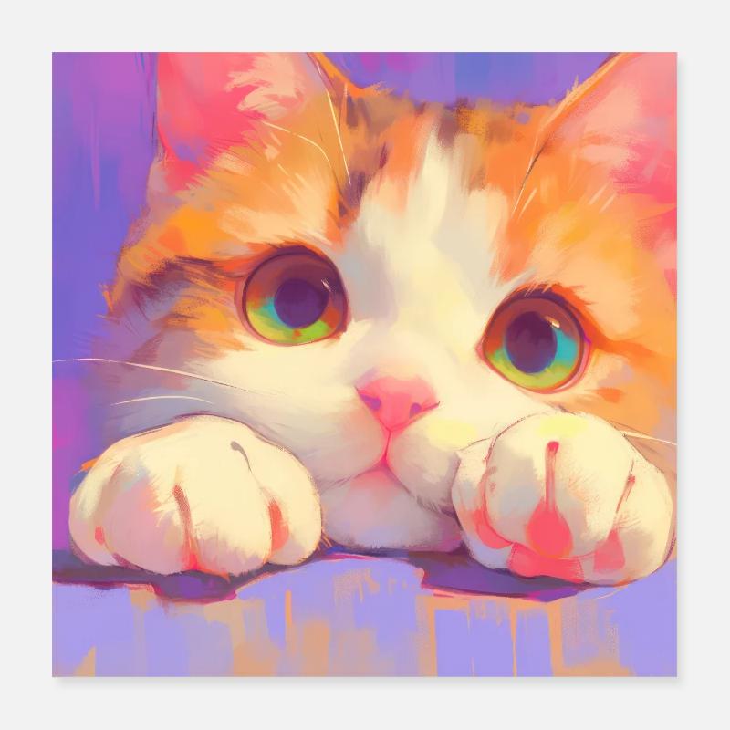 Chat, Motif De Chat Poster 40 x 40 cm