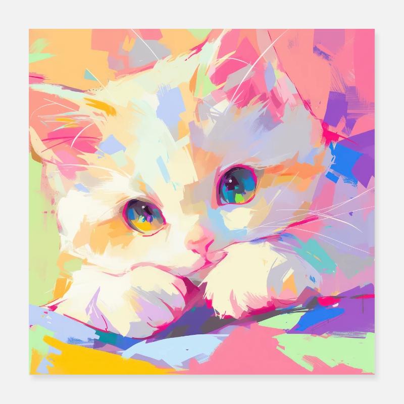 Chat, Motif De Chat Poster 40 x 40 cm