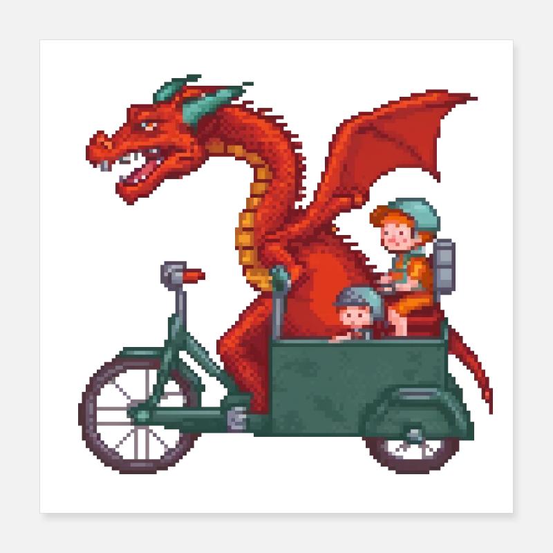 Fantasy Ride Pixel Poster 16" x 16" (40x40 cm)