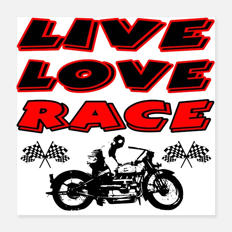 Motocyclette Poster 40 x 40 cm