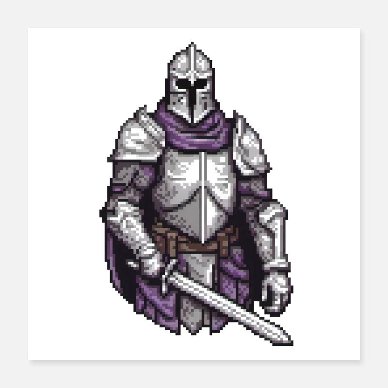 Vaillance du paladin pixel Poster 40 x 40 cm