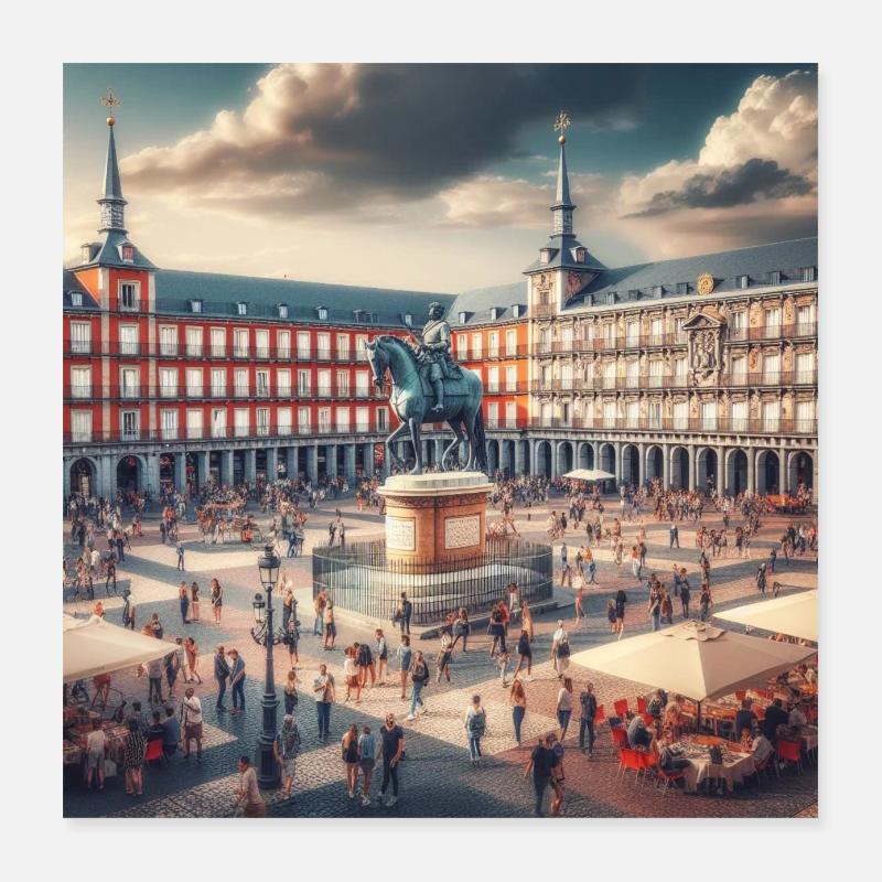 Plaza Mayor à Madrid Poster 40 x 40 cm