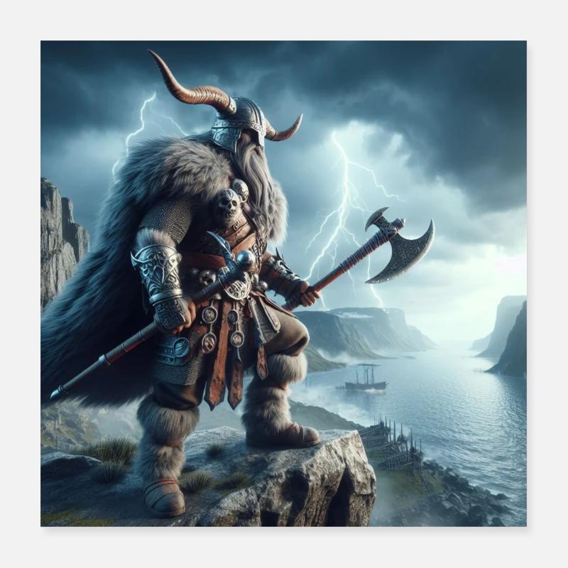 Viking Warrior Poster 16" x 16" (40x40 cm)